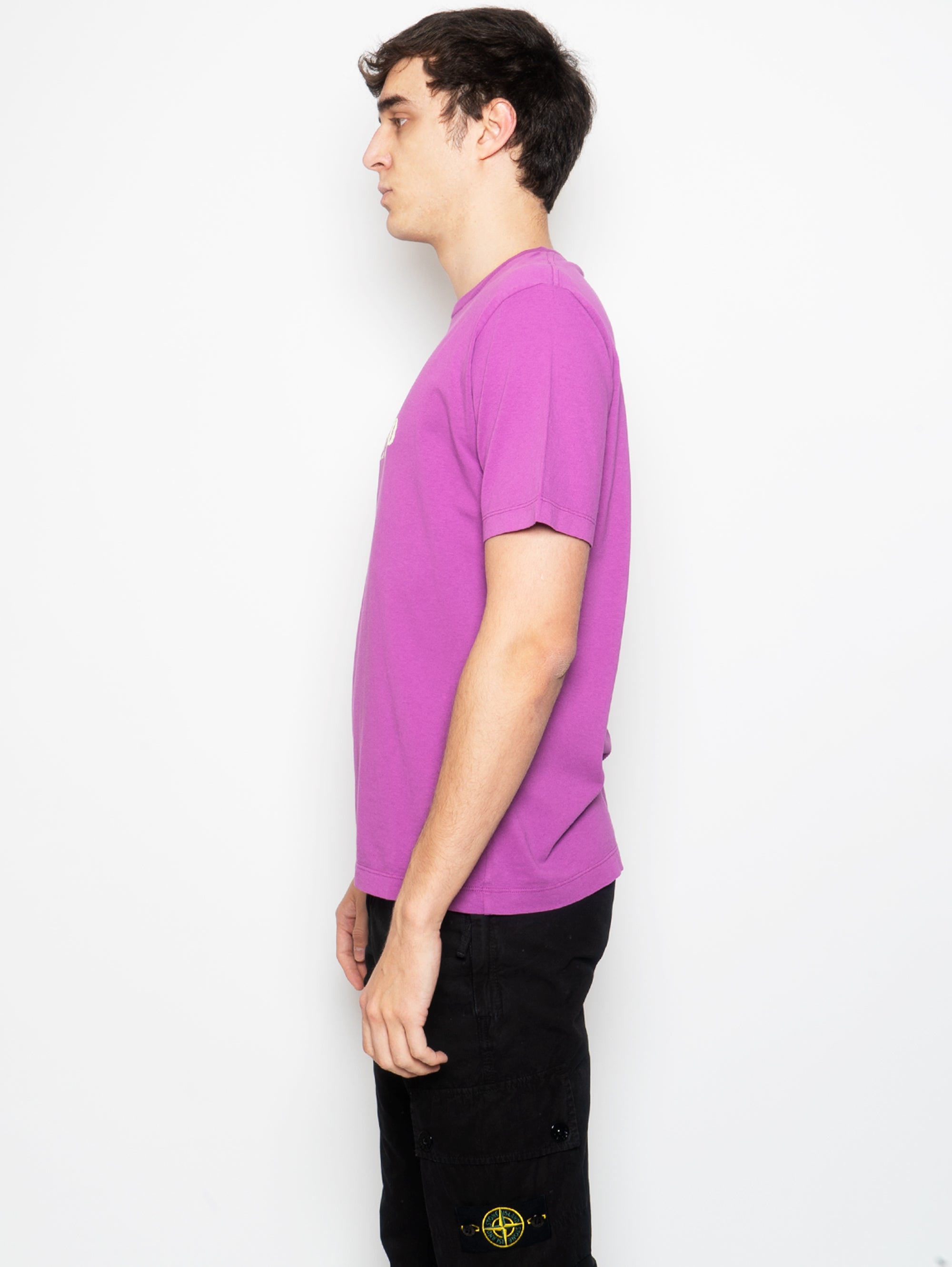 T-shirt with Magenta Embroidered Logo
