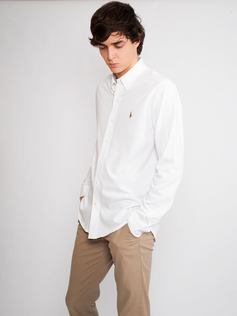 Camicia in Oxford Knit Bianco