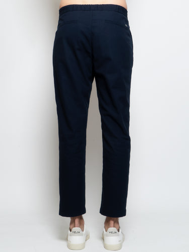 Blue Pants with Pleats and Waist Elastic