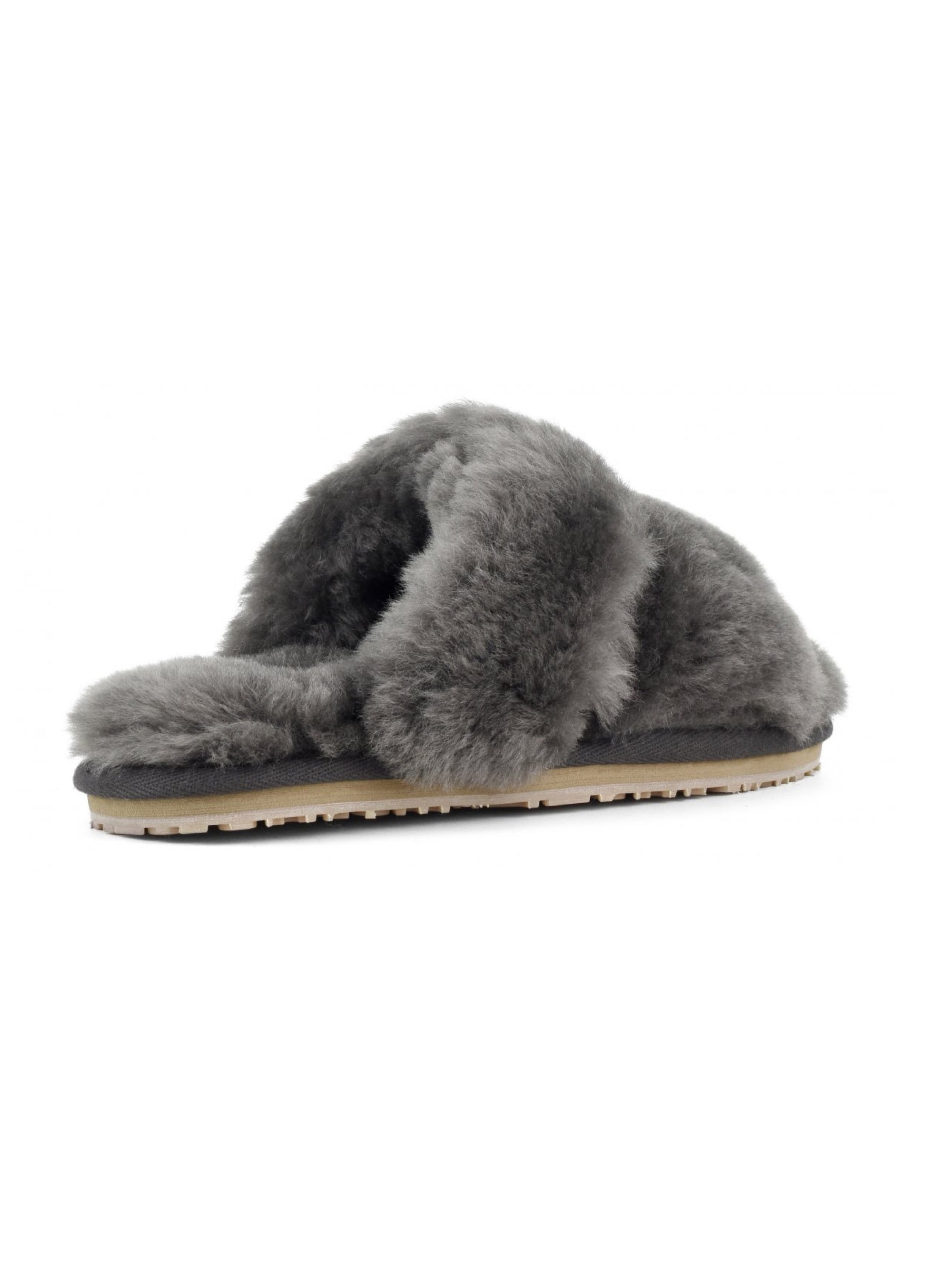 Sheepskin Slippers with Charcoal Bands