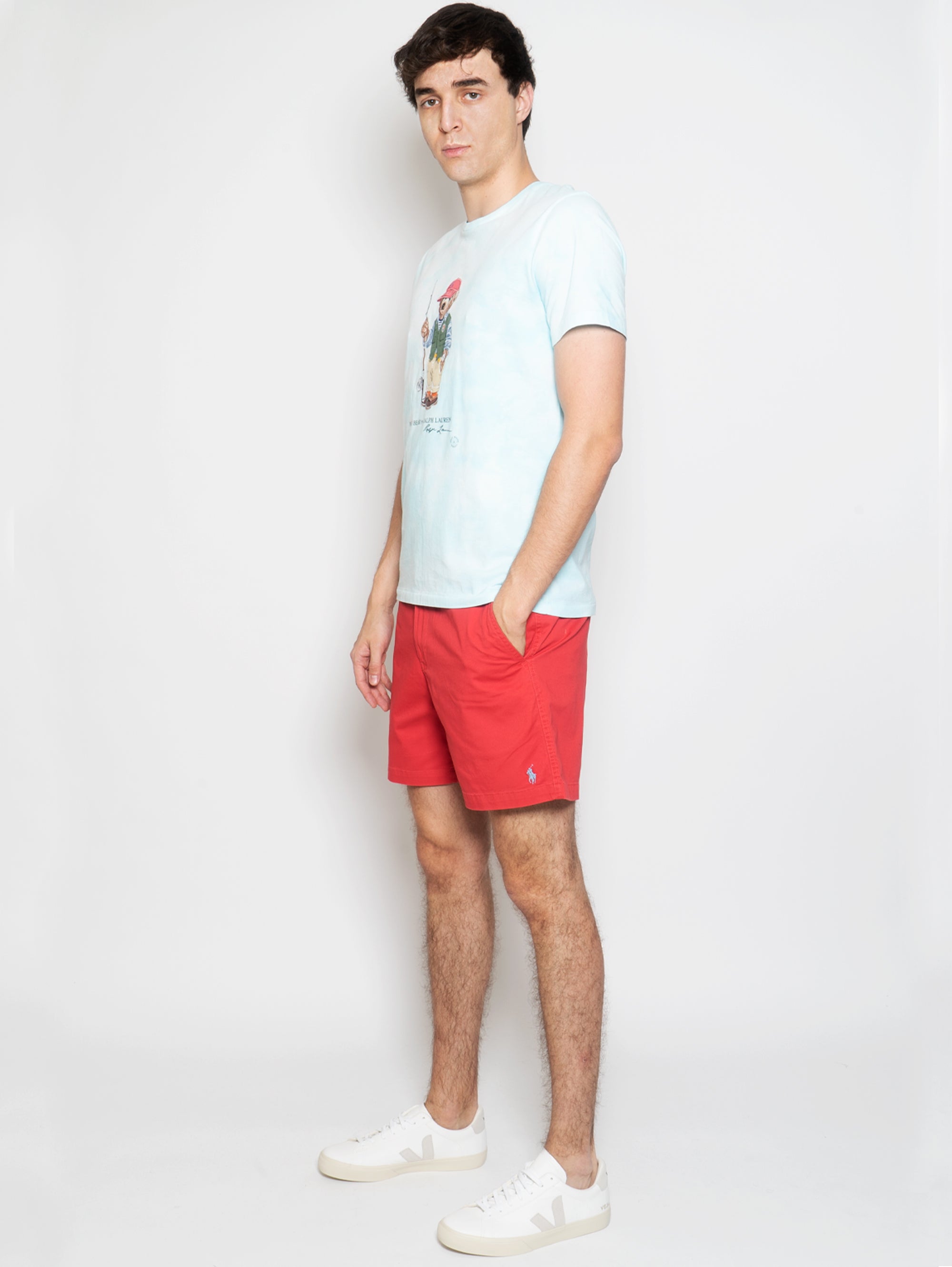 Cotton Shorts With Red Drawstring