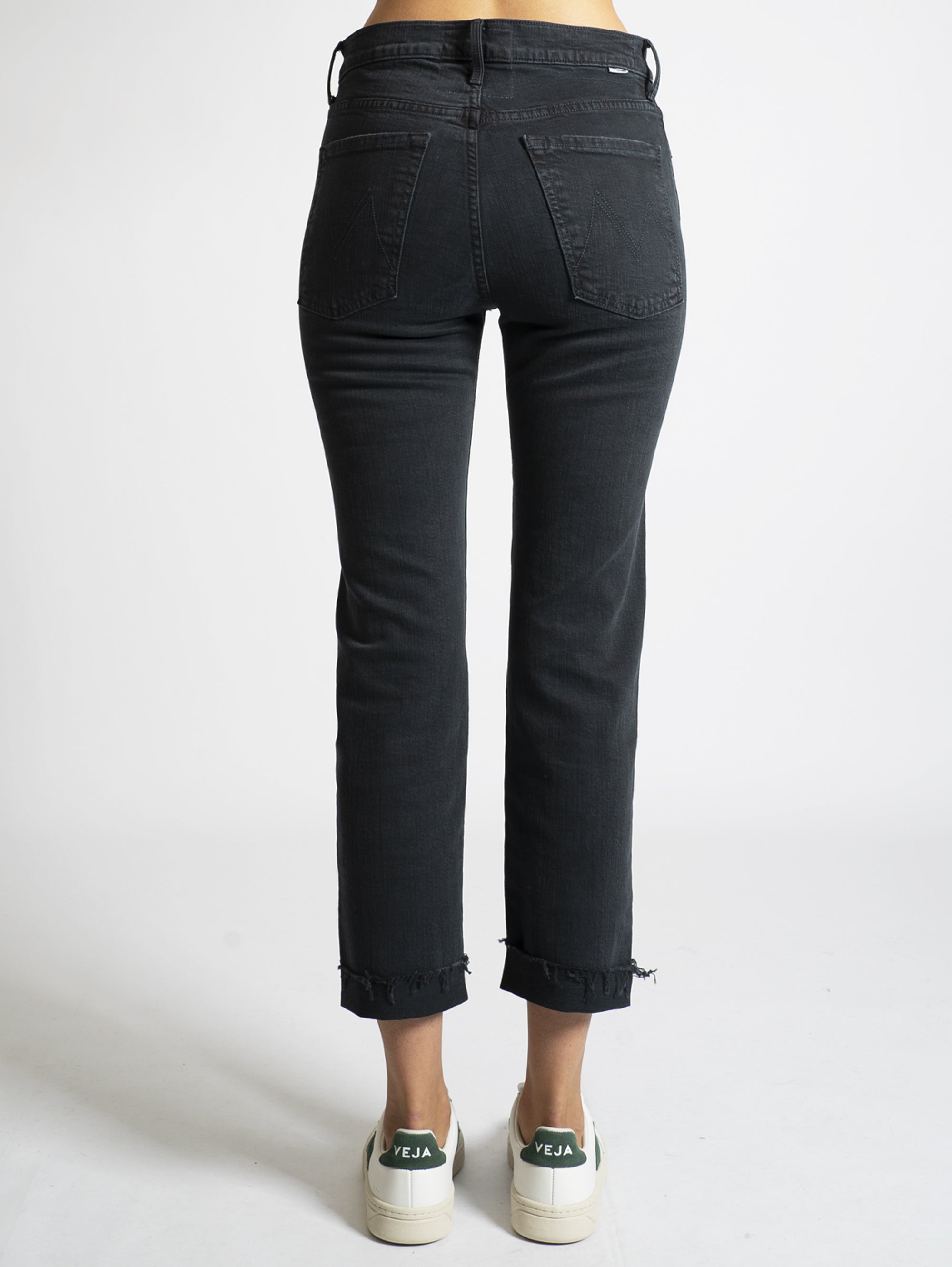 Schwarze Jeans mit hoher Taille
