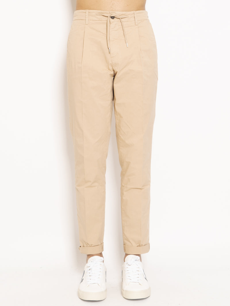 40WEFT-Chino con Coulisse Beige-TRYME Shop