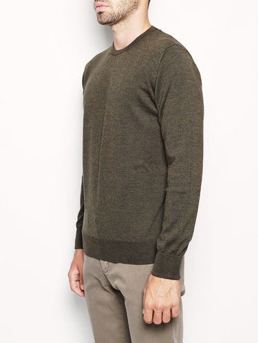 Girocollo in lana meniros - AU-6000C Verde Militare-Maglieria-Alpha Studio-TRYME Shop