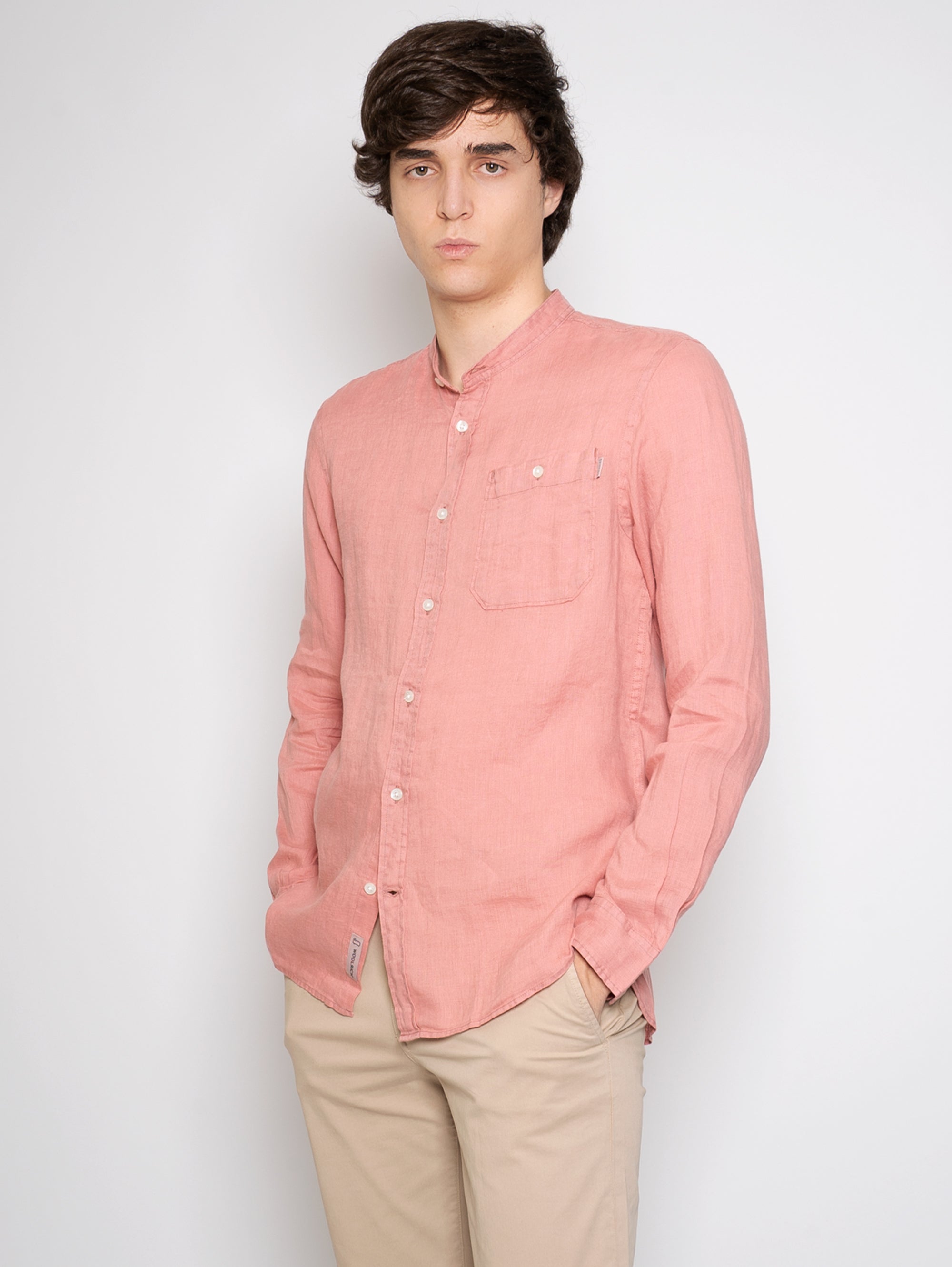 Korean Shirt in Pink Linen