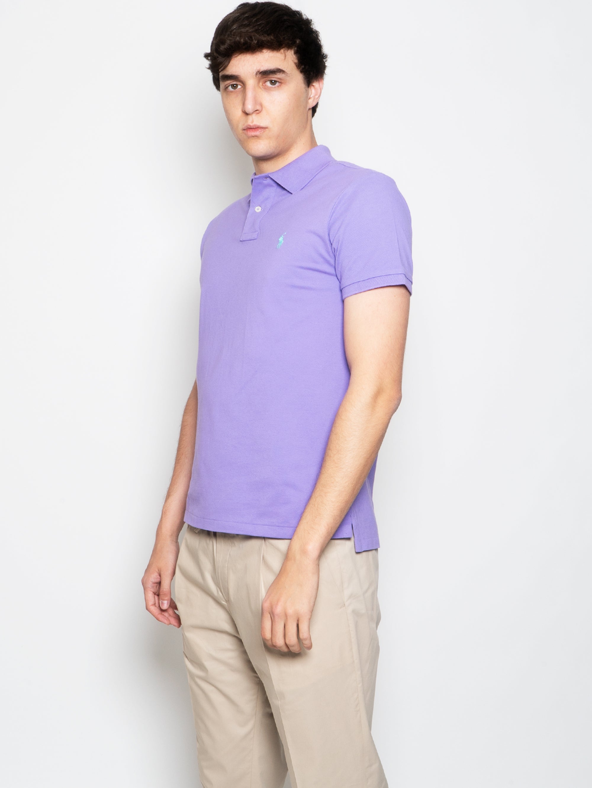 Purple Slim Fit Pique Polo Shirt
