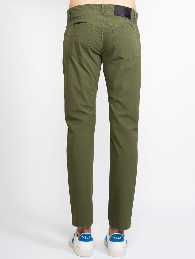 Pantaloni Cinque Tasche Lavato Verde