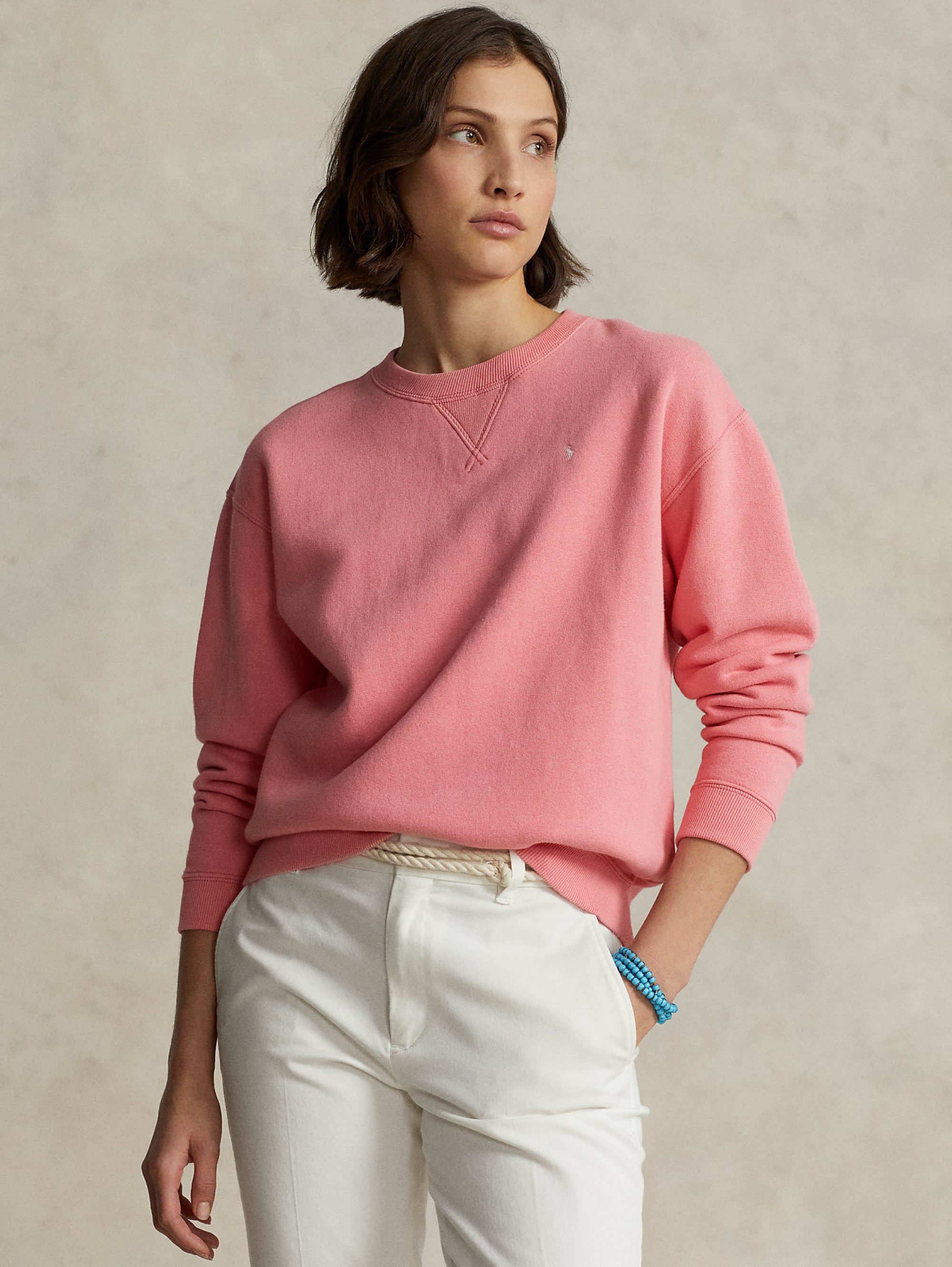Sweet Pink Round Neck Sweatshirt