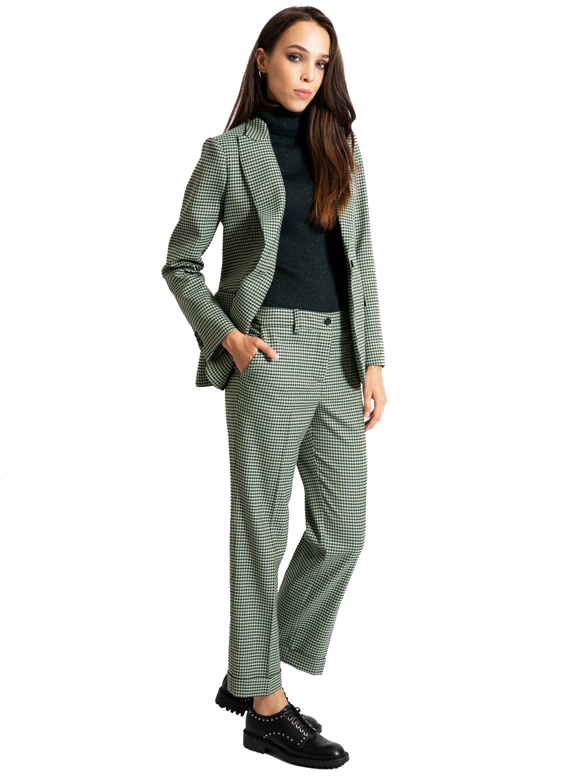 Green Houndstooth Trousers