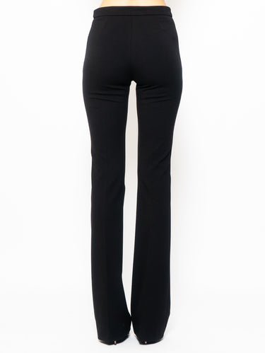 Flared broek met drukknopen zwart