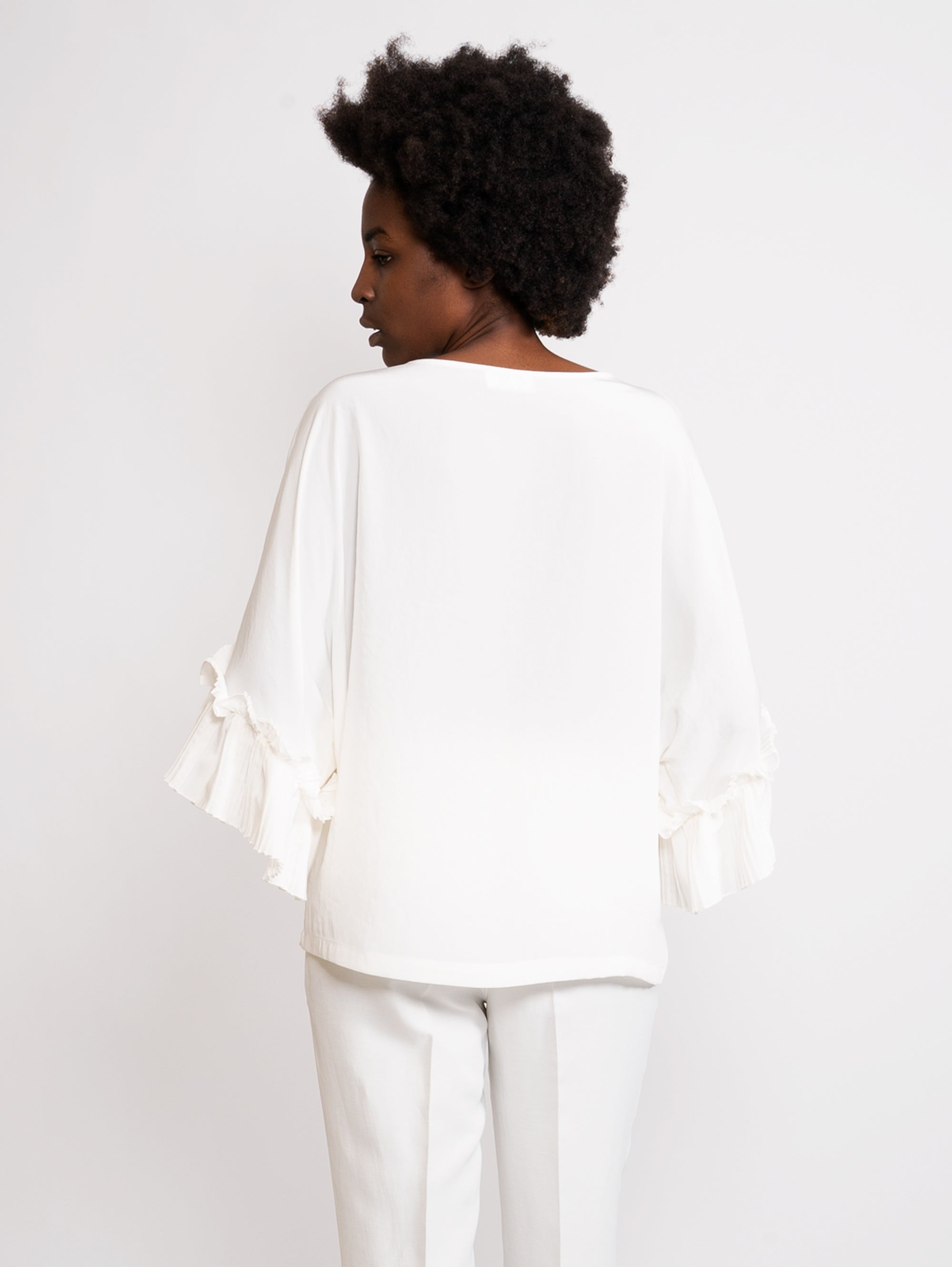 Blouse with Ruffes Panna