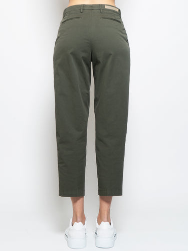 High-Waisted Green Cotton Pants