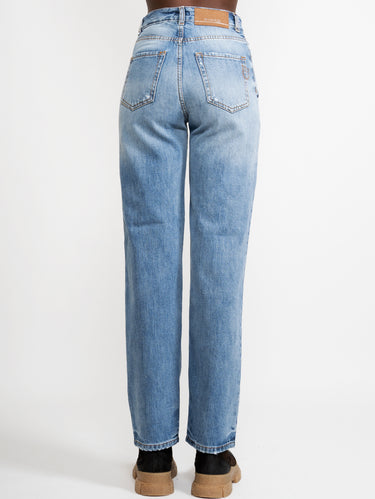 Boyfriend Jeans met Scheuren Blauw