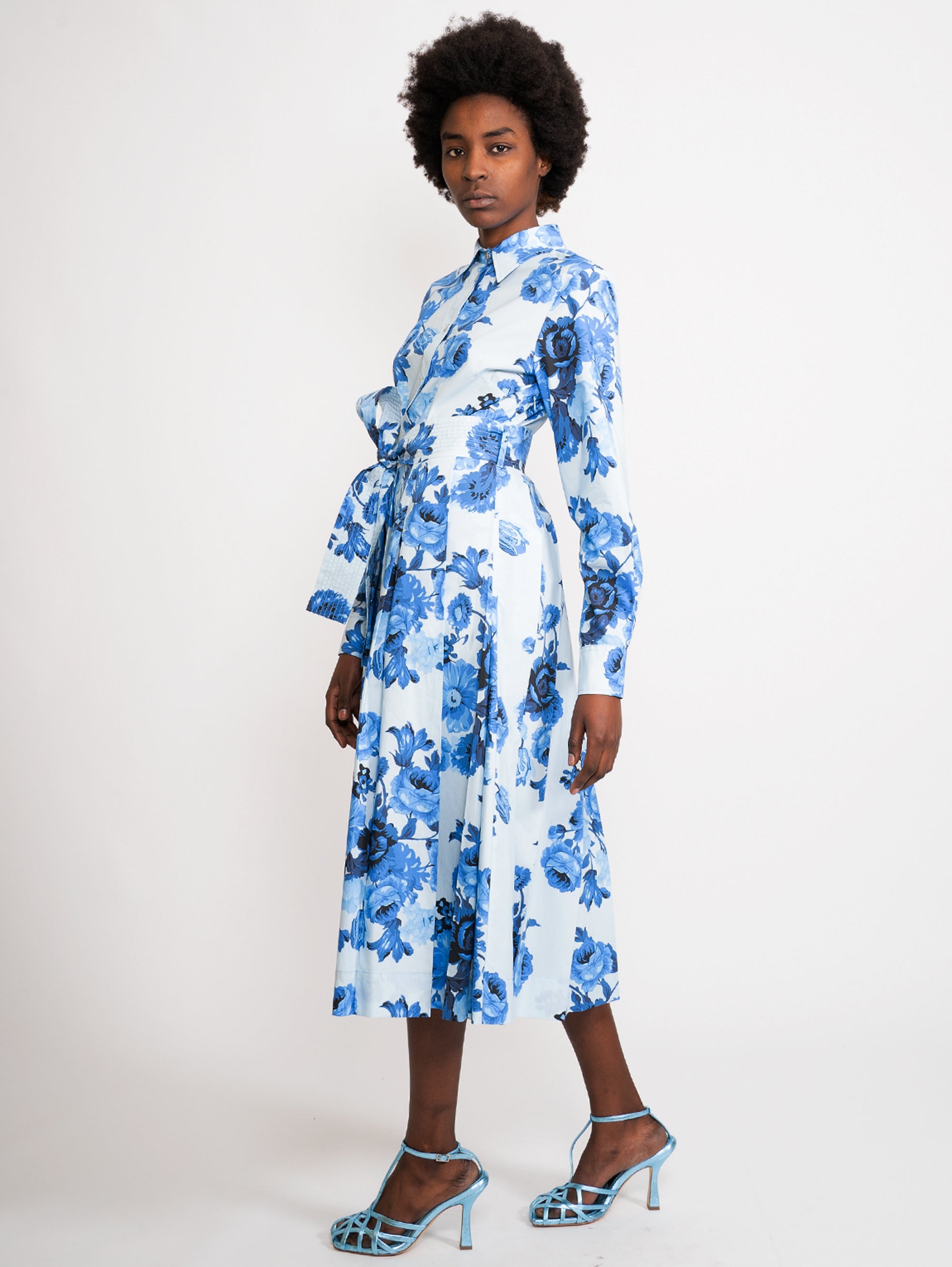 Dress with Blue Floral Print