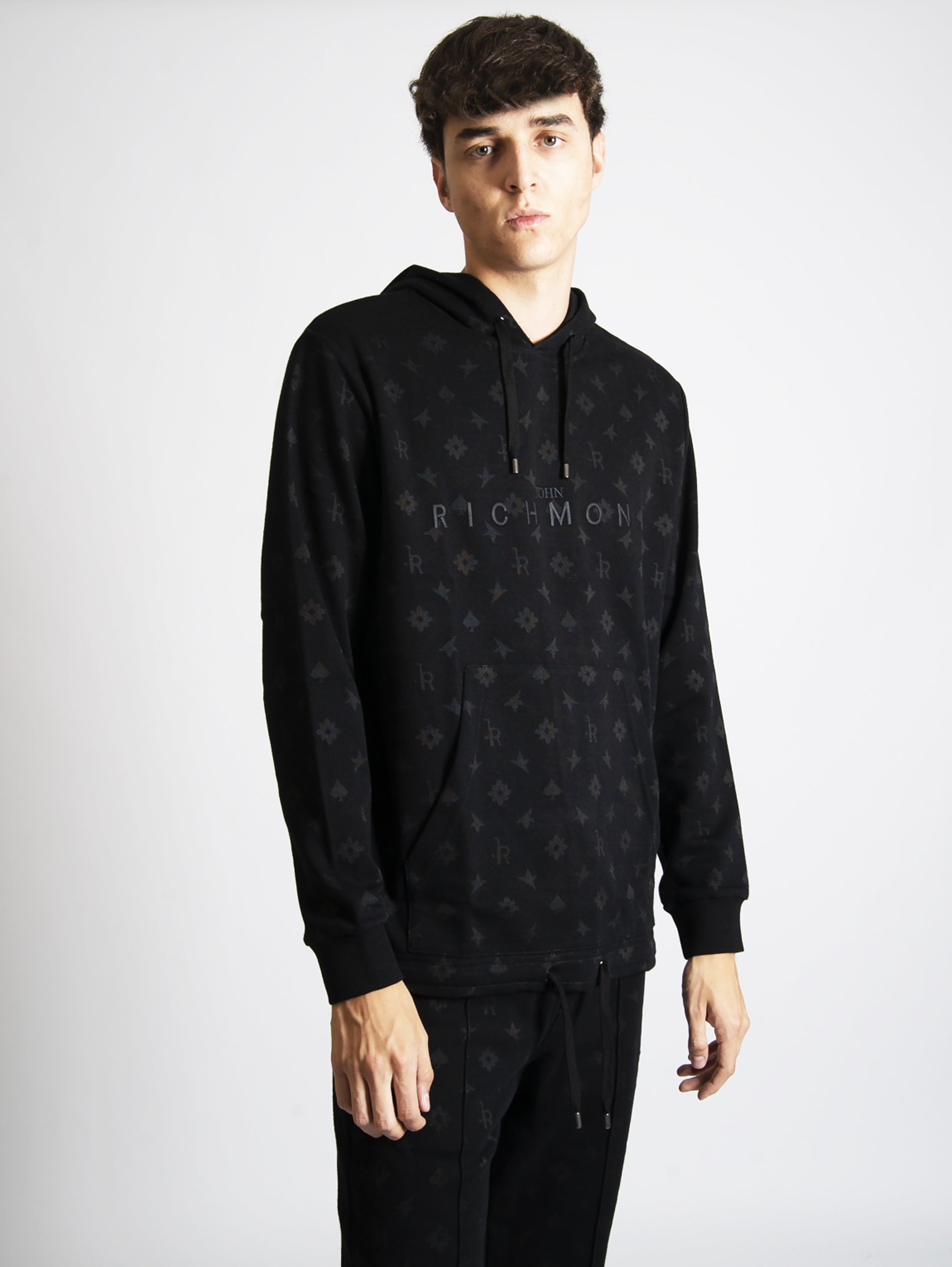 Sweatshirt mit schwarzem Jacquard-Print