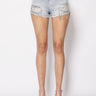 TWIN SET-Shorts con Frange Gioiello in Denim-TRYME Shop