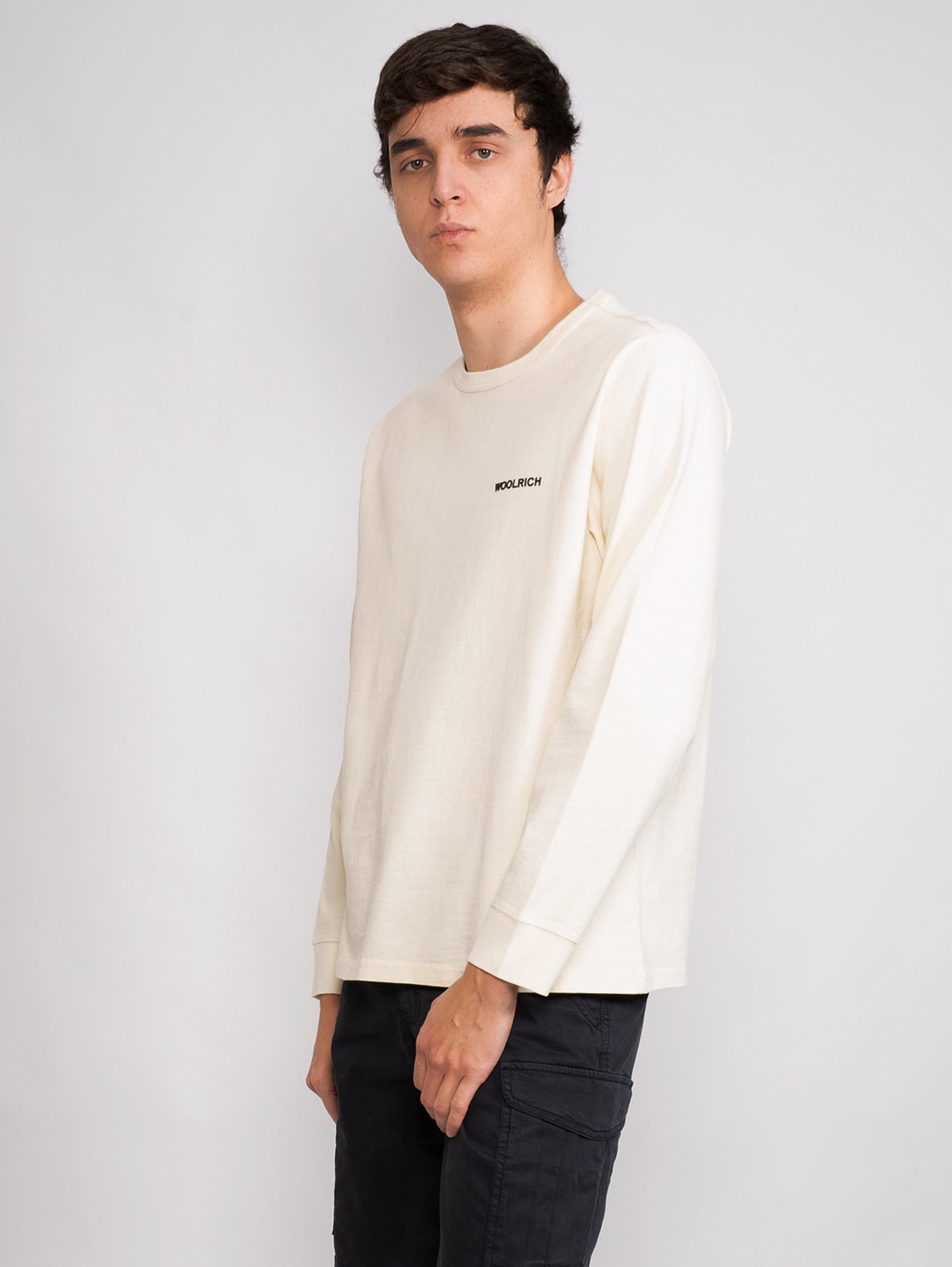 Crewneck Sweatshirt with Cream Print