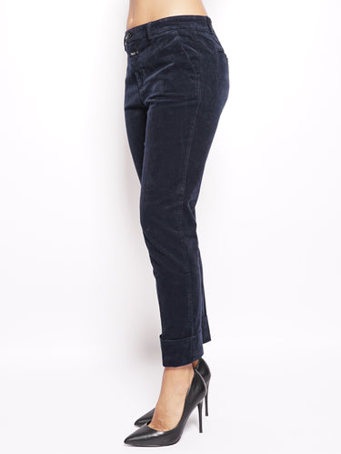 Stewart - Pantalone in velluto Blu-Pantaloni-CLOSED-TRYME Shop