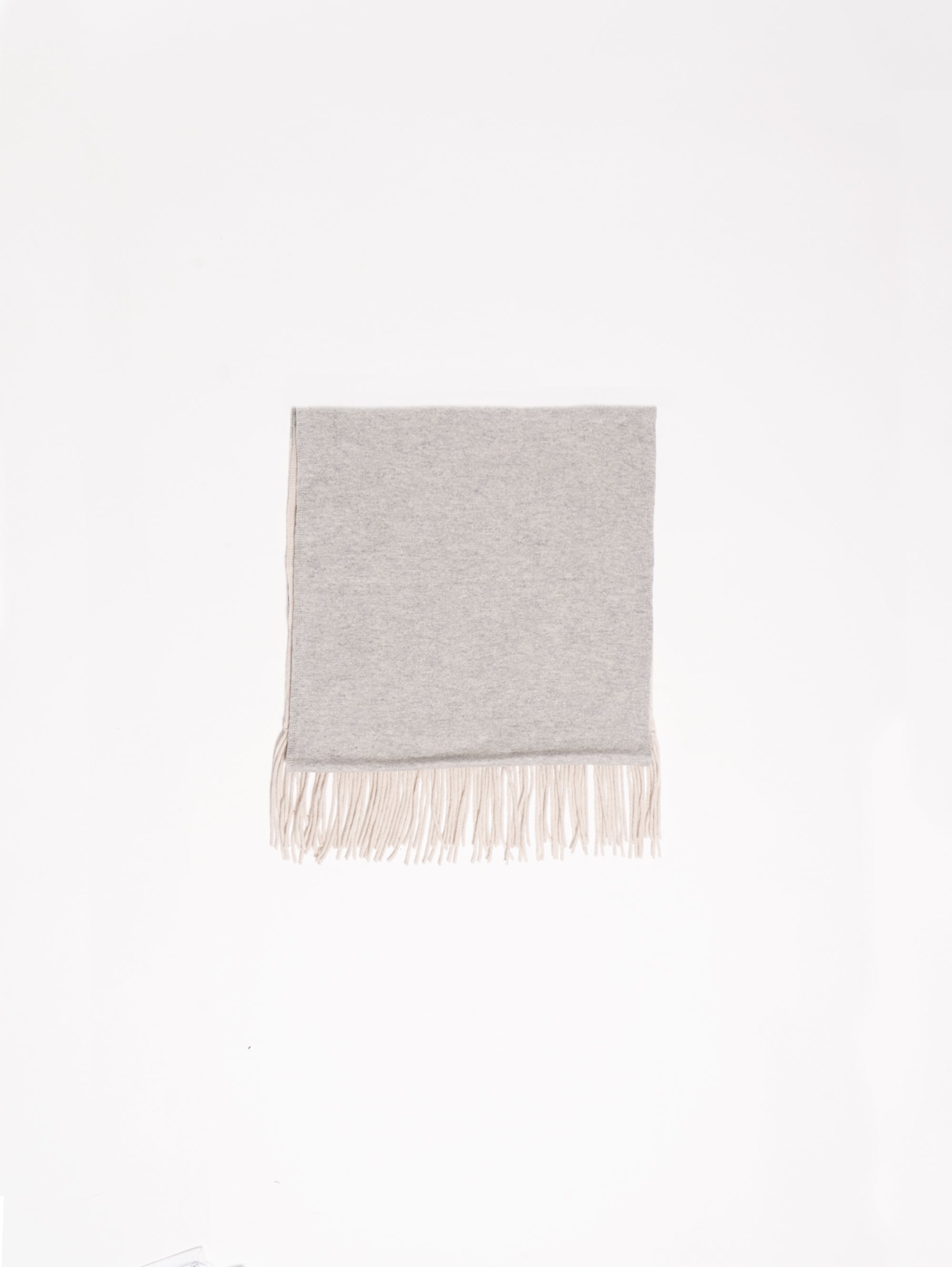 Two-tone scarf with fringes - Natural