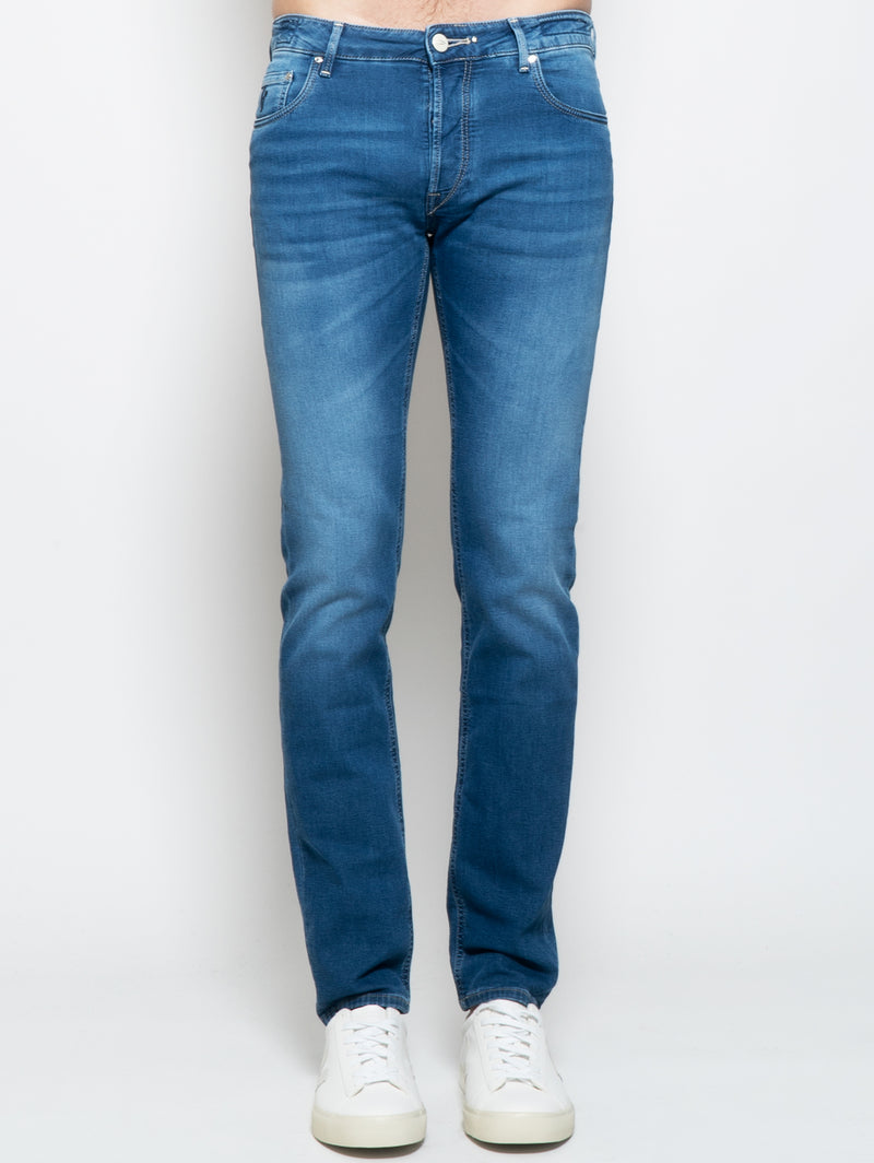 HAND PICKED-Jeans Regular Elasticizzato Ravello Denim Chiaro-TRYME Shop