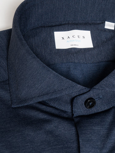 Camicia in Tessuto Armaturato Blu