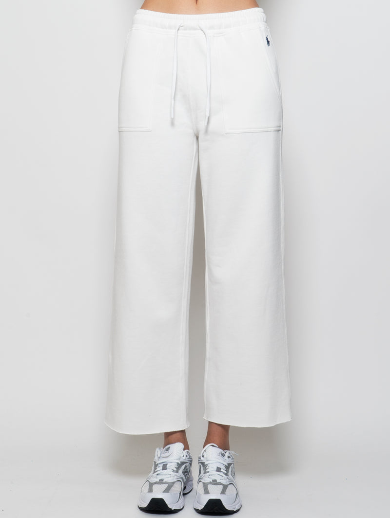 RALPH LAUREN-Pantaloni Sportivi Cropped Bianco-TRYME Shop