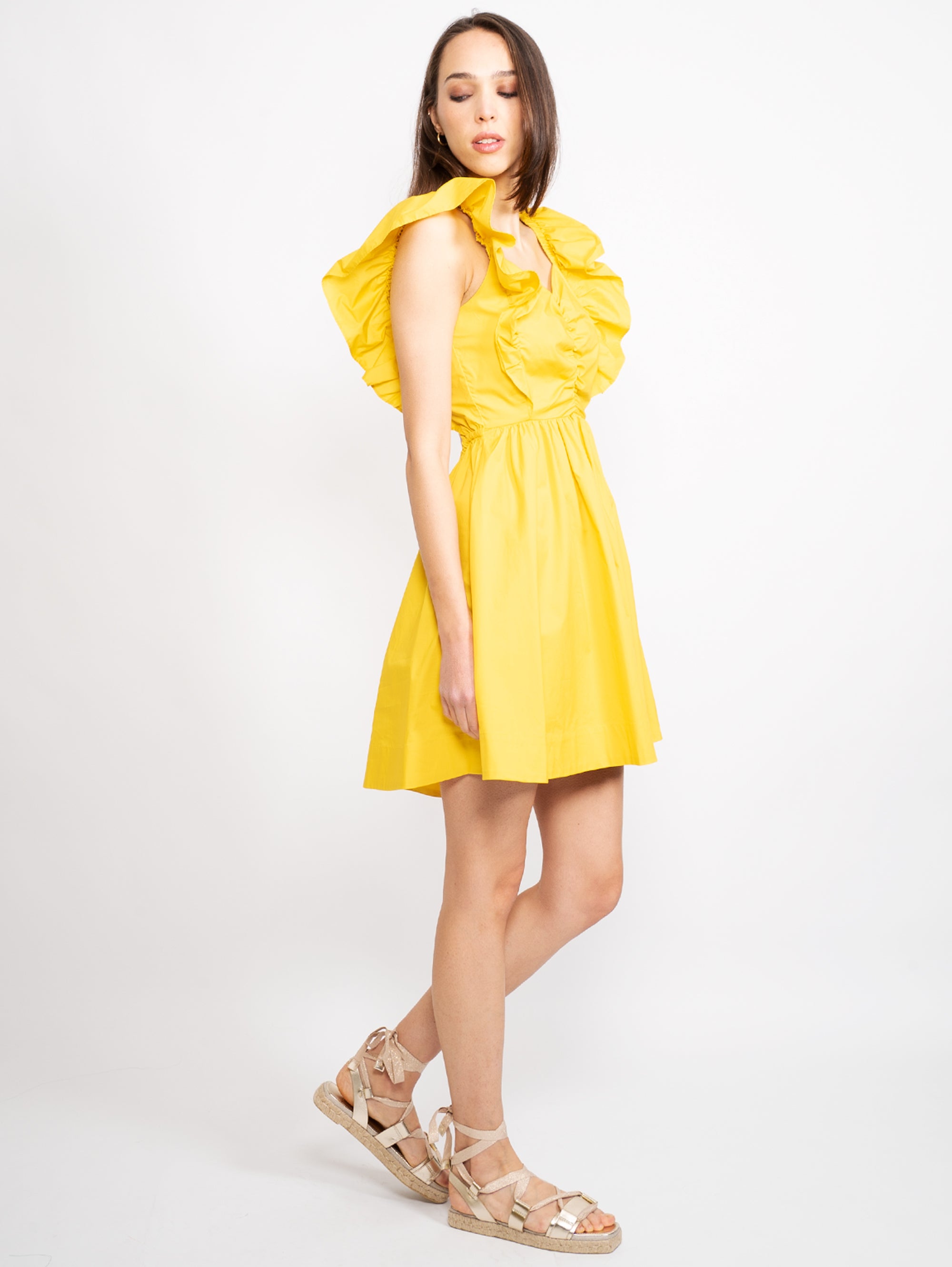 Kleid mit gelber Schleife