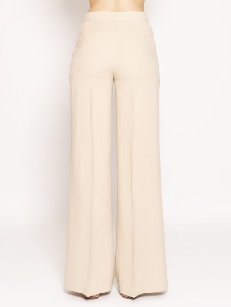 Pantalone in Canvas a Palazzo Beige