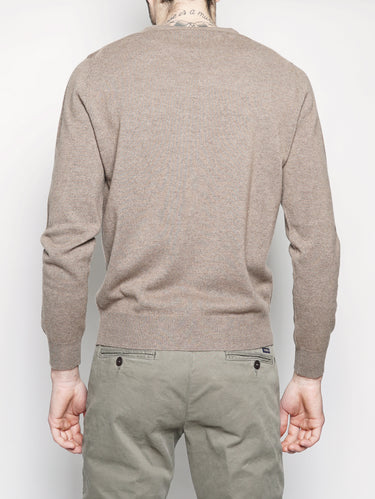 Girocollo in doppio filo di cashmere Cammello-Maglieria-Osvaldo Bruni-TRYME Shop