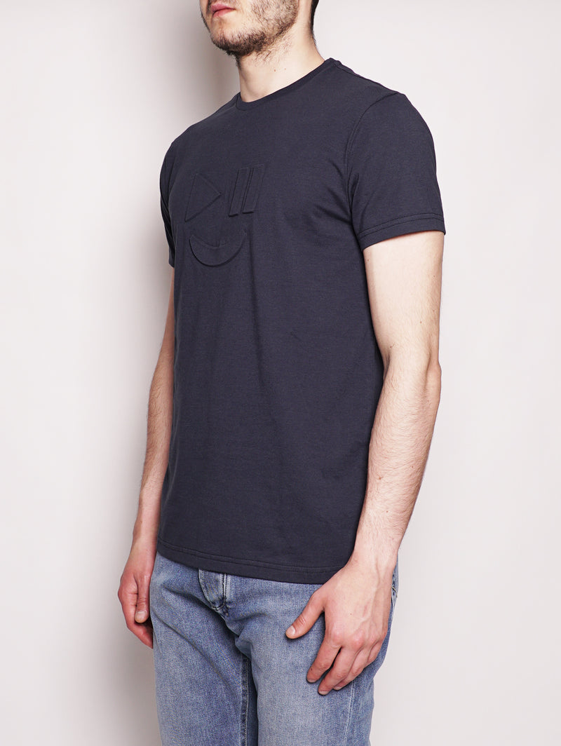 T-shirt con stampa in rilievo Blu-T-shirt-MANUEL RITZ-TRYME Shop