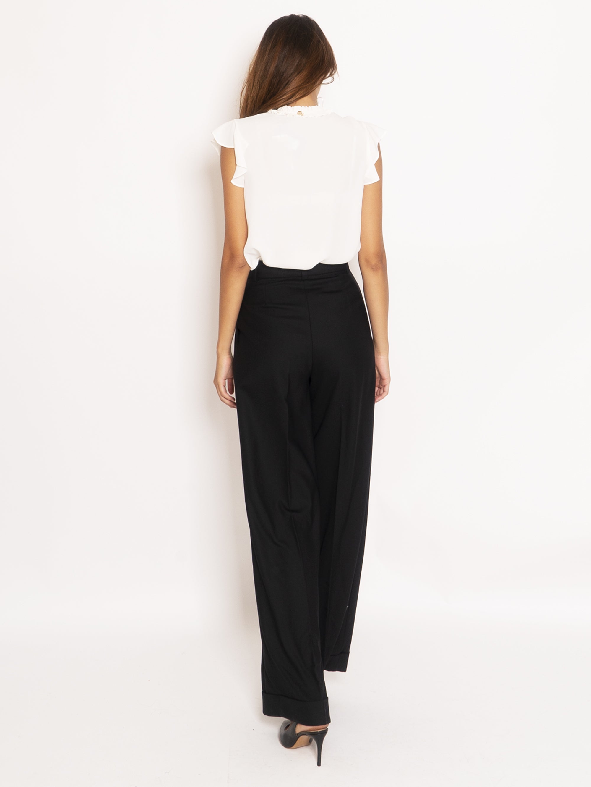 Stretch Wool Trousers - Black