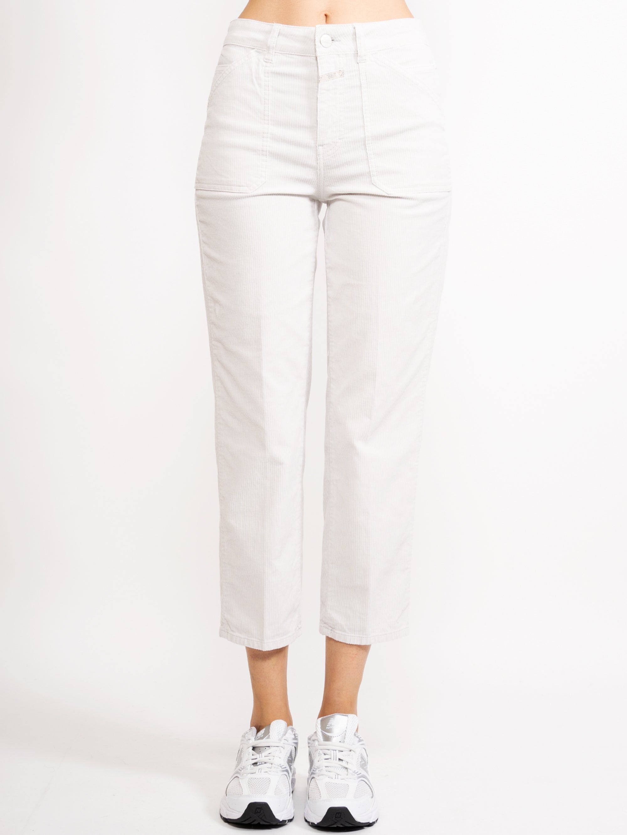 CLOSED-Pantaloni in Velluto a Coste Bianco-TRYME Shop