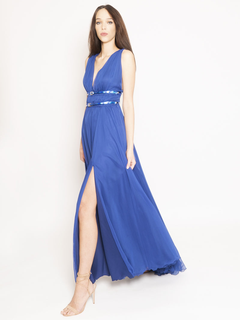 Costume Intero Donna Time &amp; Tru Vita Alta Blu Impero - Taglia XL (16-18) Nuovo
