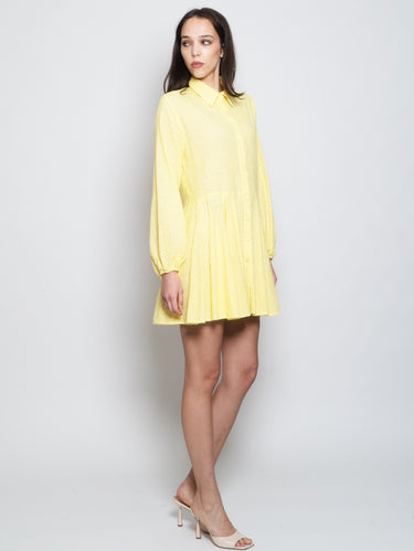 Robe Chemisier Courte en Sangallo Mimosa