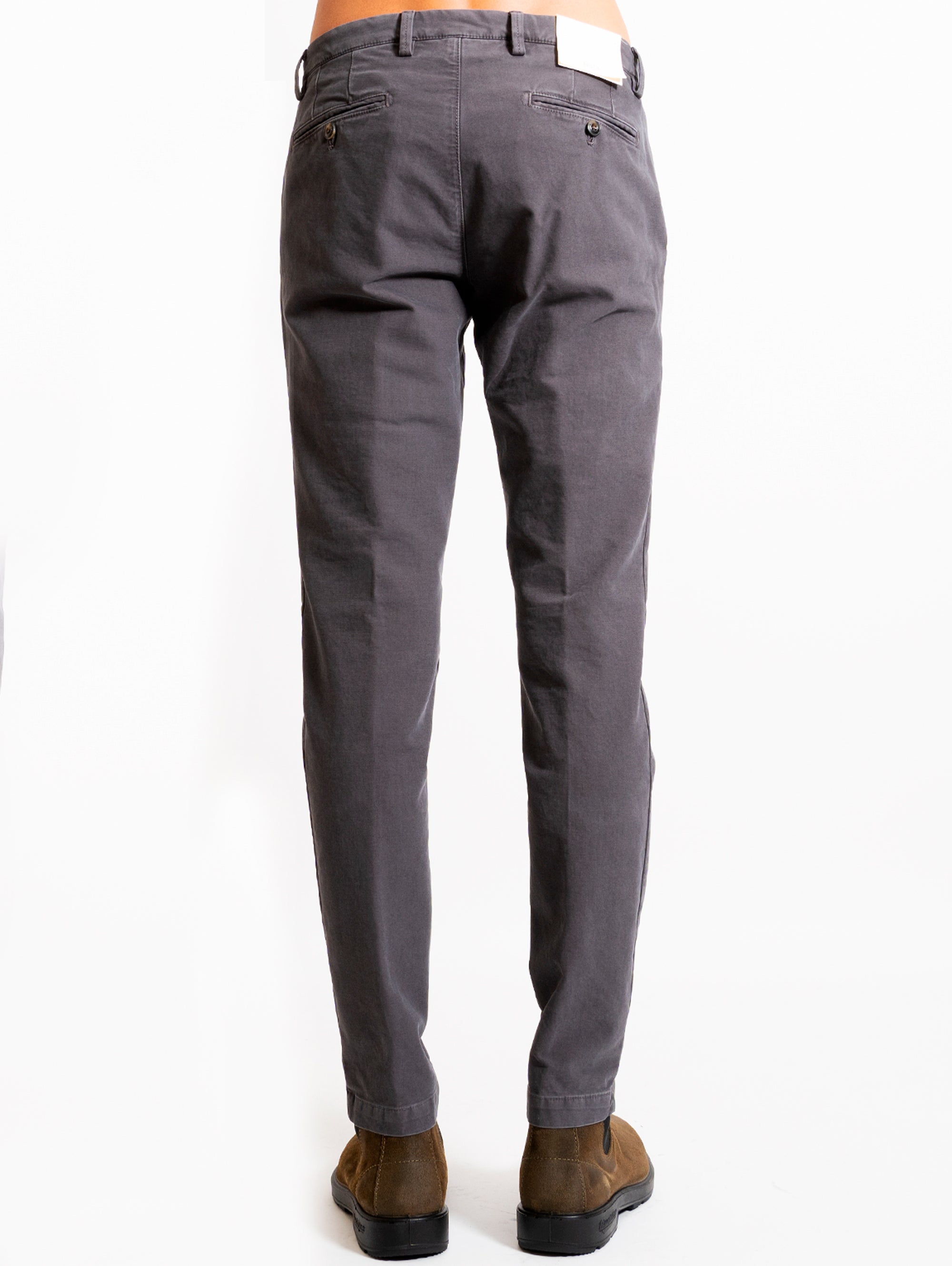 Gray Cotton Gabardine Pants