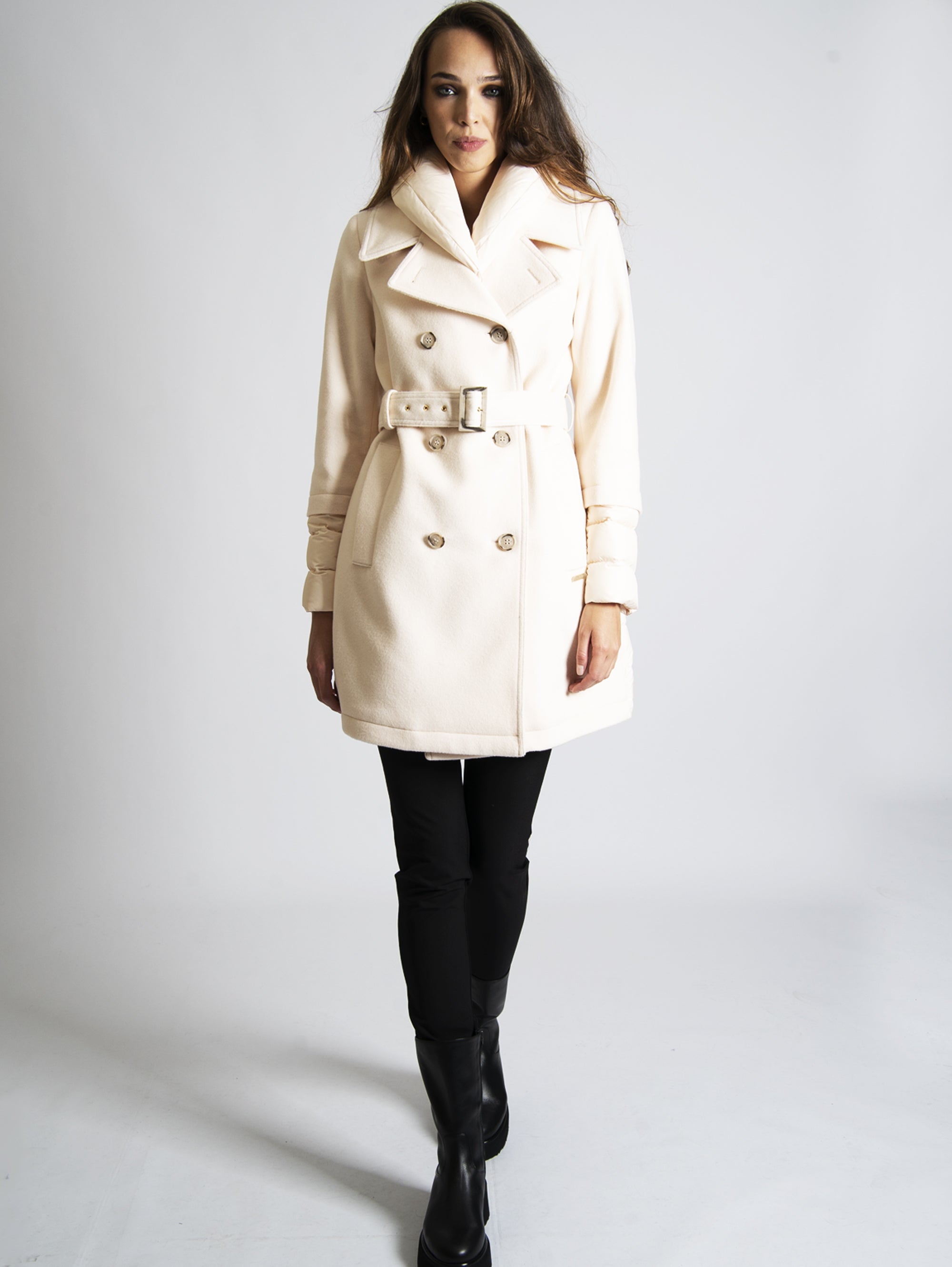 WOOLRICH-Cappotto Trench Ibrido Avorio-TRYME Shop