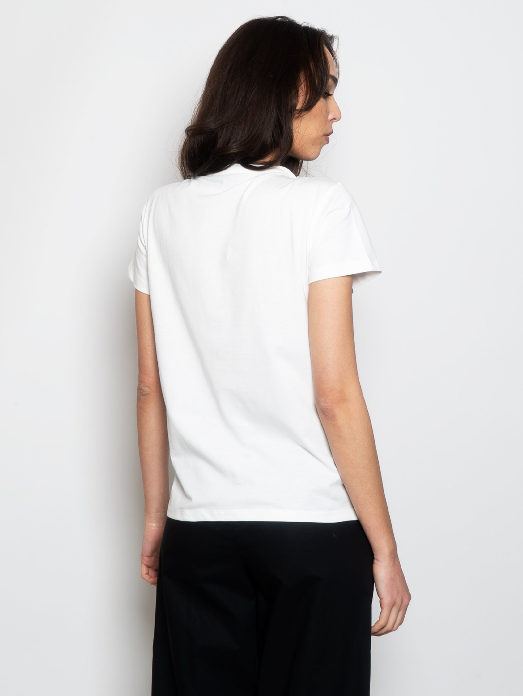 T-shirt con  Cuore Ricamato Bianco