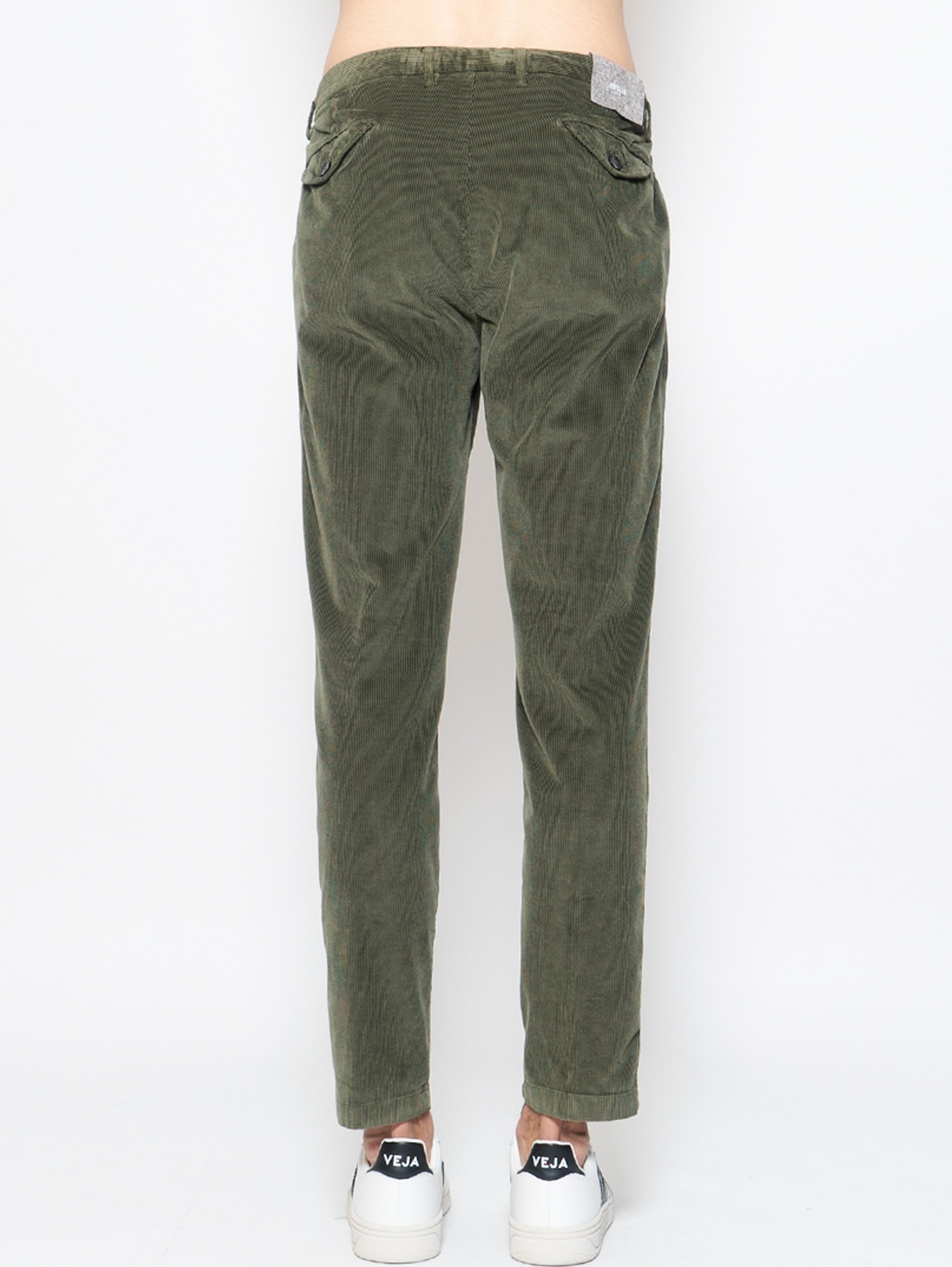 Pantaloni in Velluto con Laccio Verde