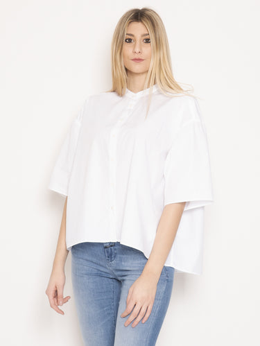 Camicia alla Coreana Over Bianco