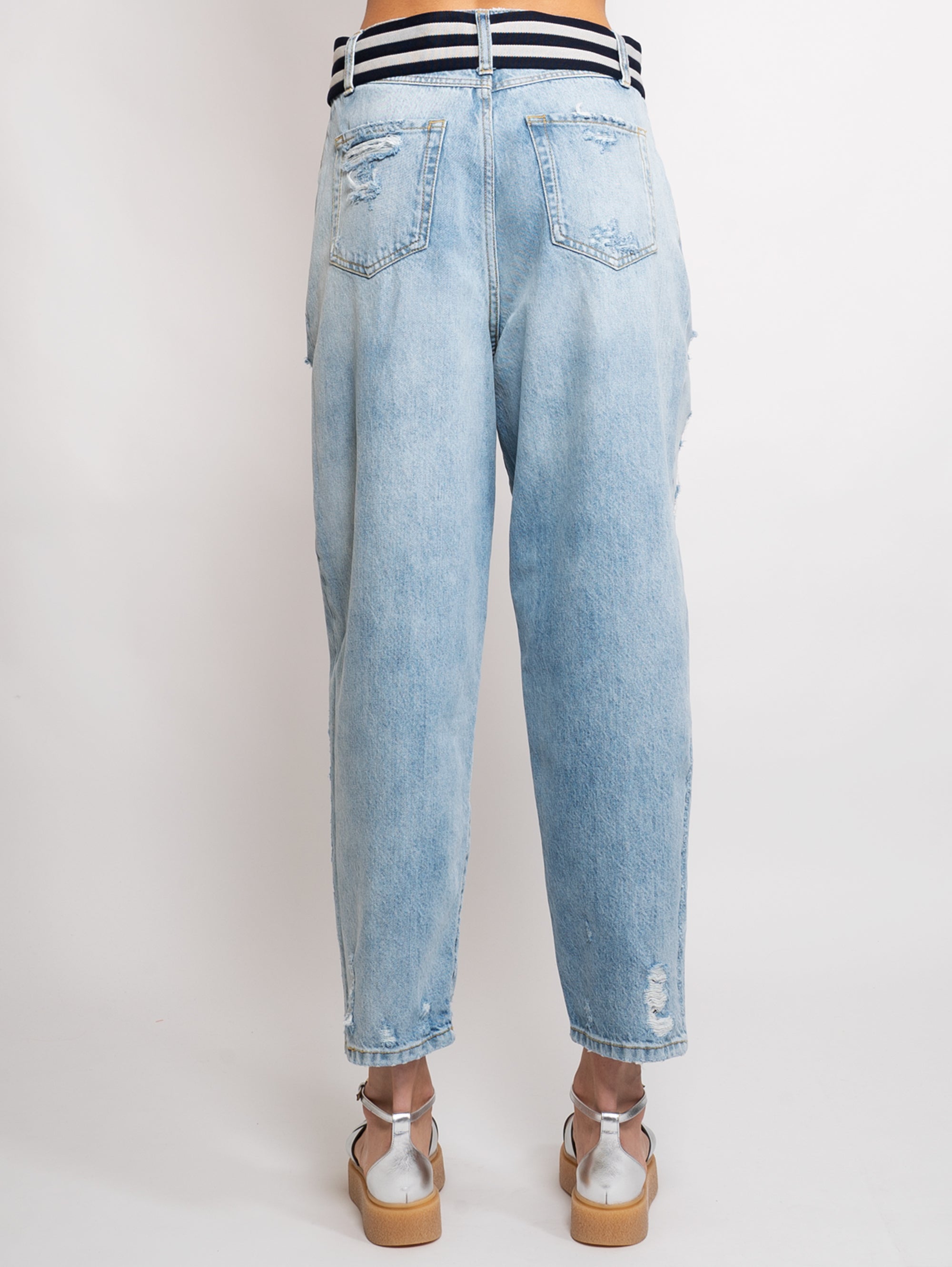 Jeans con Strappi Blu