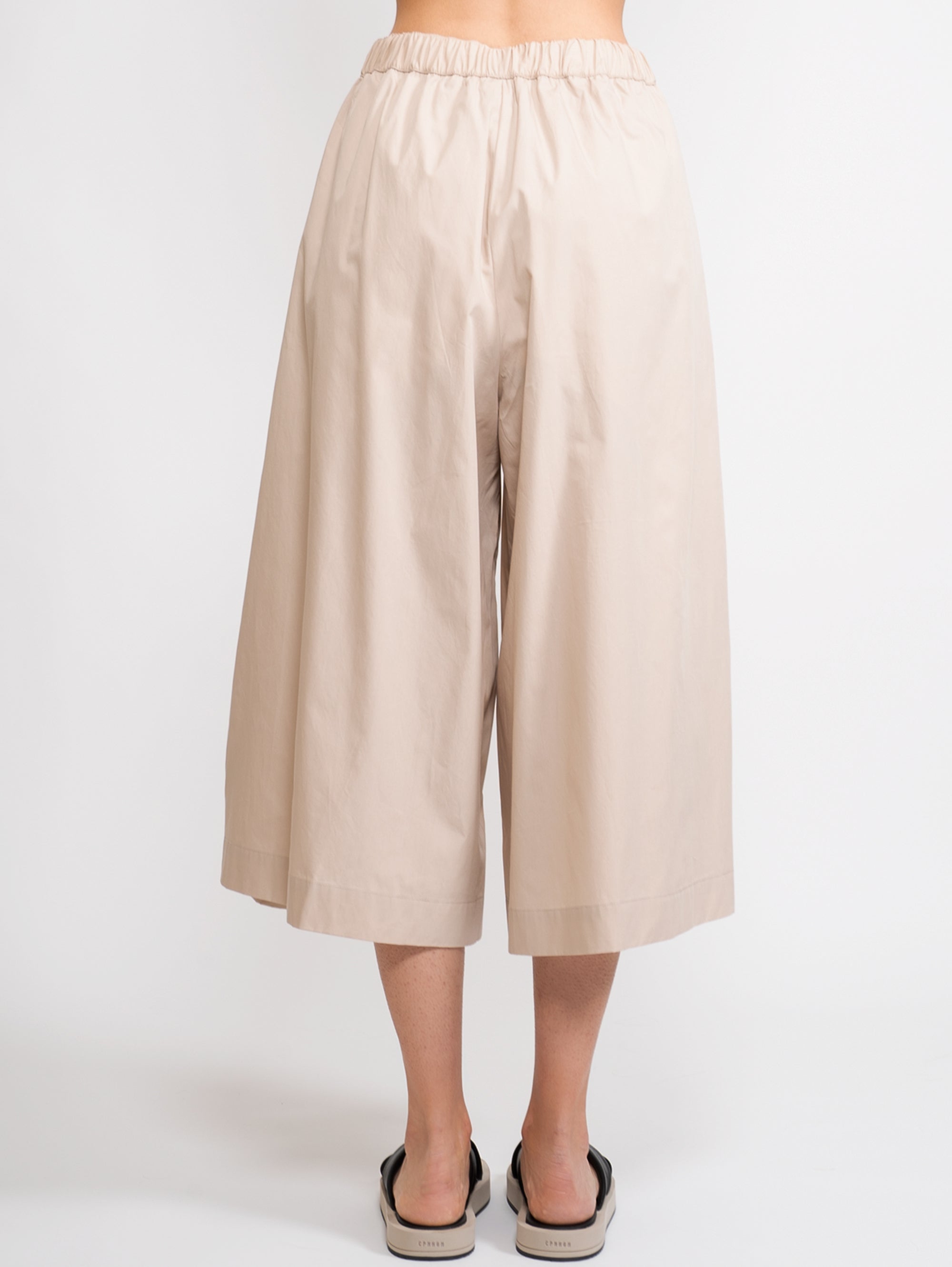 Cropped Trousers with Beige Slits