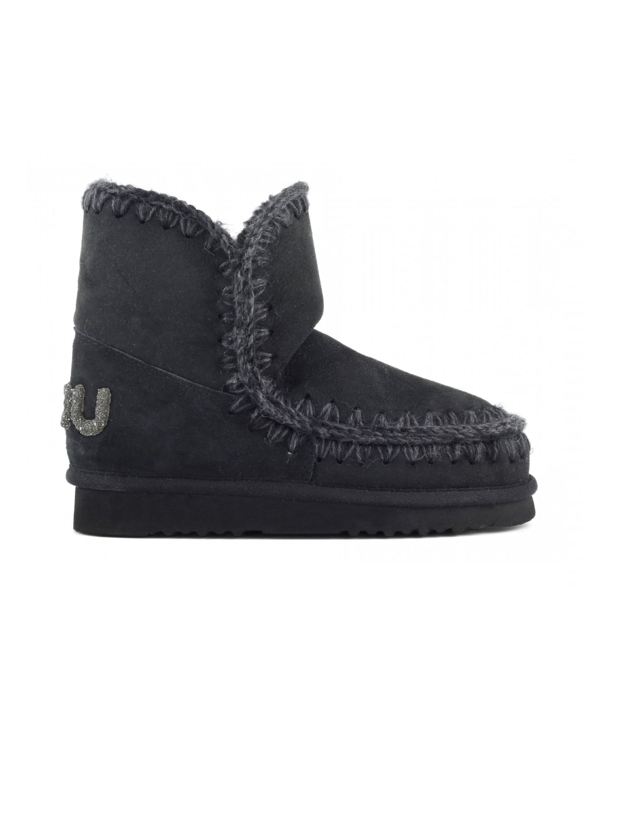 Ankle Boot with Glietter Logo Black