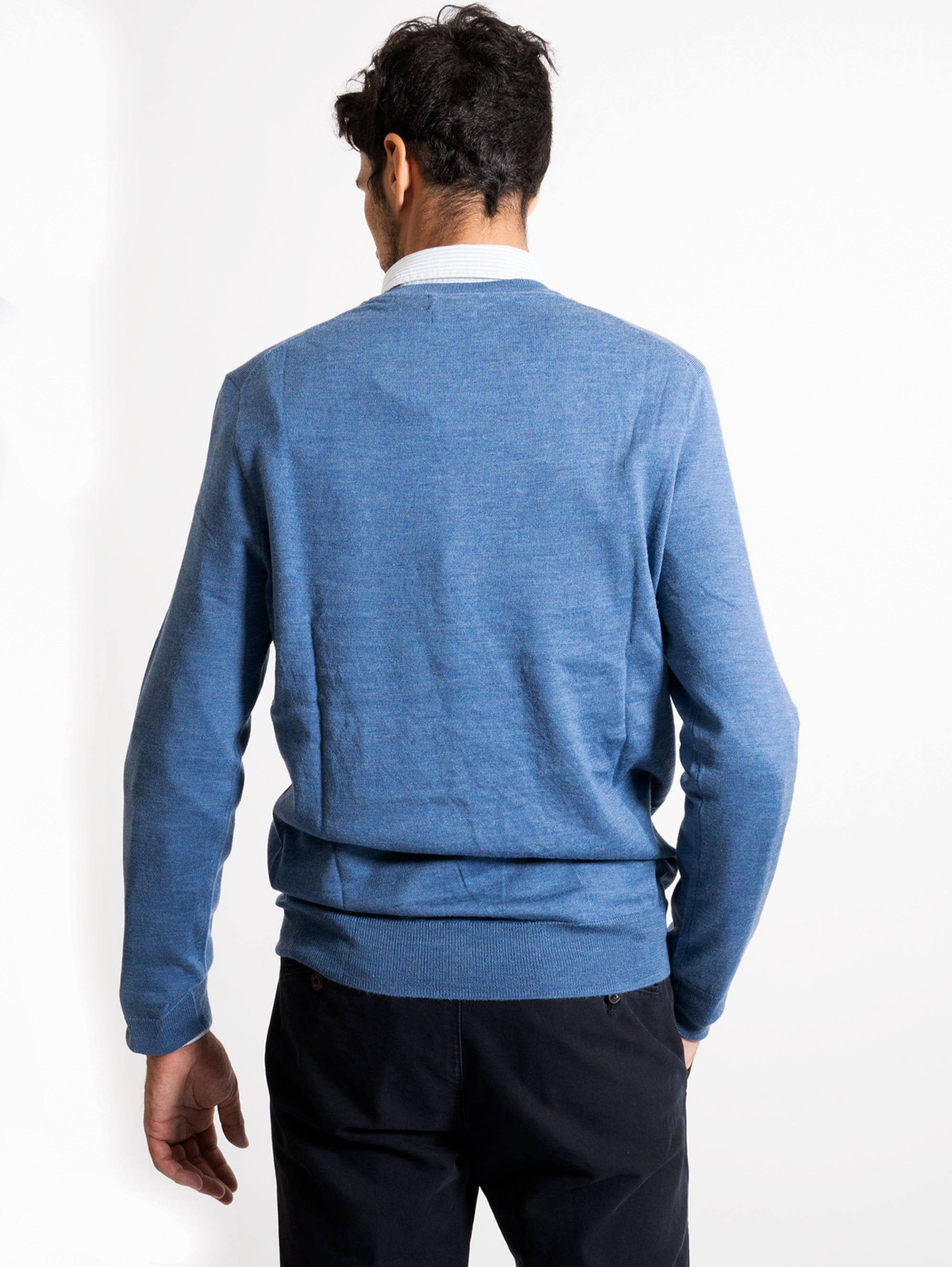 Blue Extrafine Wool Sweater