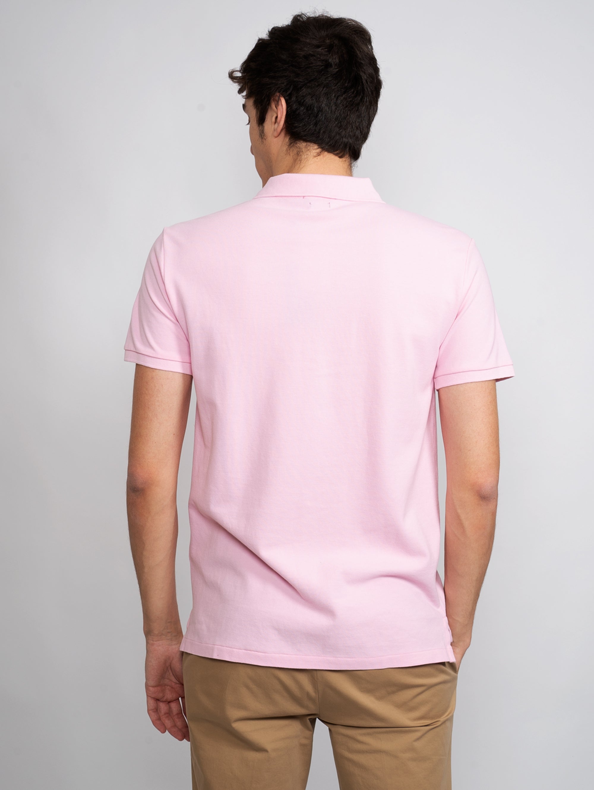 Polo in Piquet Slim Fit Rosa
