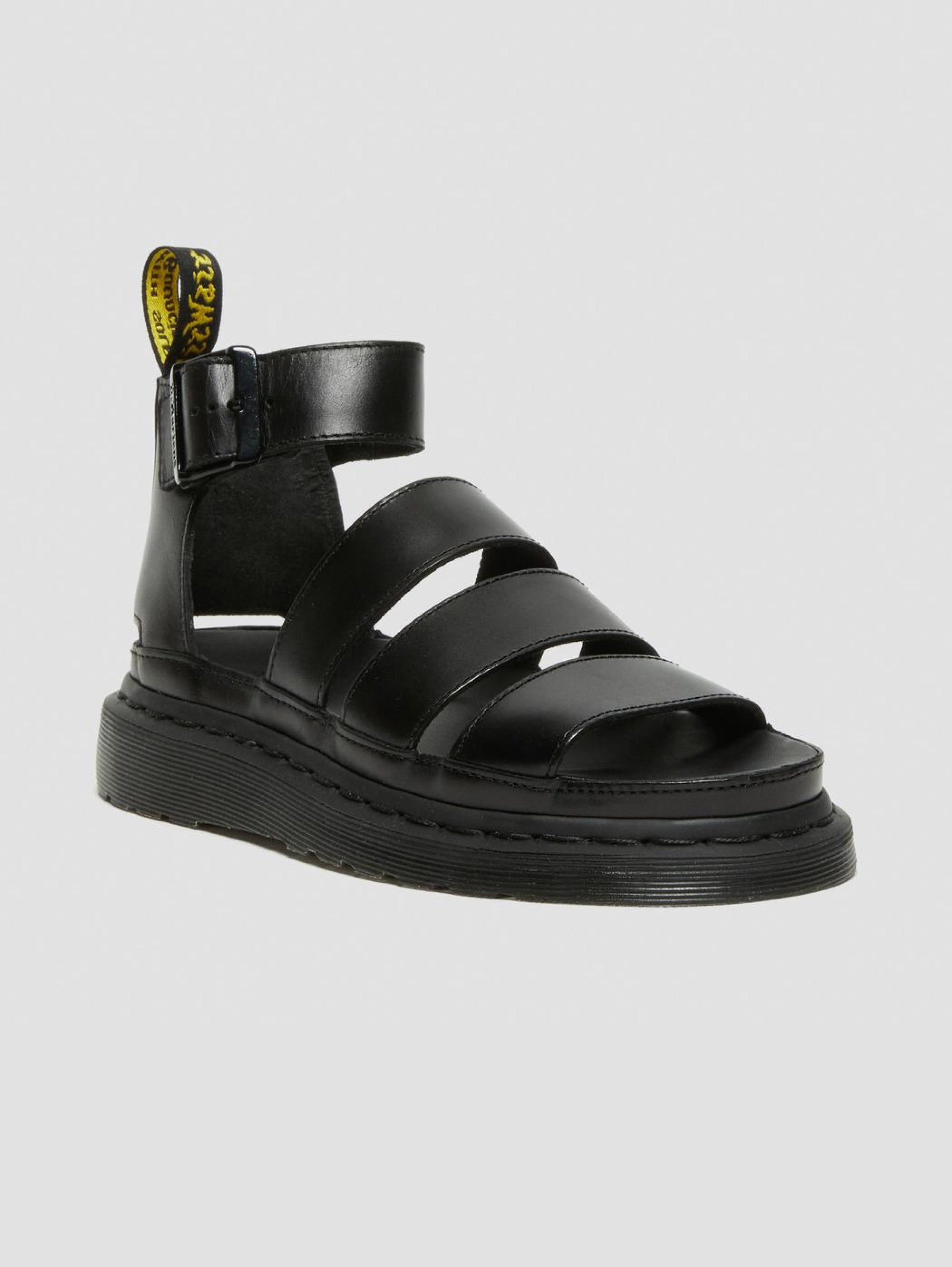 Sandalen mit Bändern aus schwarzem Clarissa-Leder