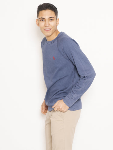 Sweat-shirt col rond bleu