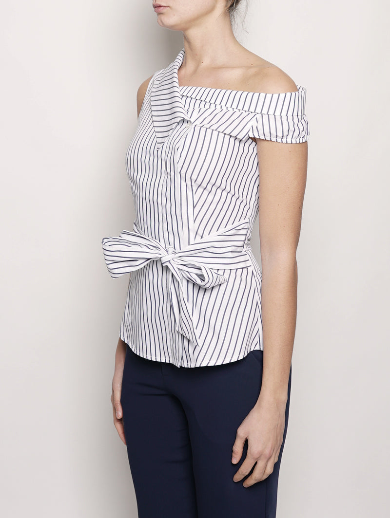Top a righe in popeline Blu / Bianco-Top-Pinko-TRYME Shop
