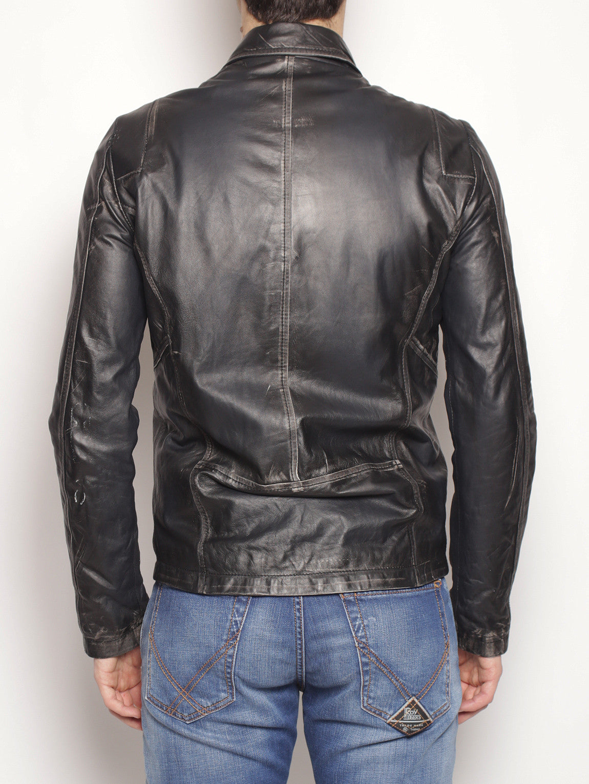Giacca in pelle vintage WU17S18294ASPO Nero Vintage-Jacket-WLG by GIORGIO BRATO-TRYME Shop