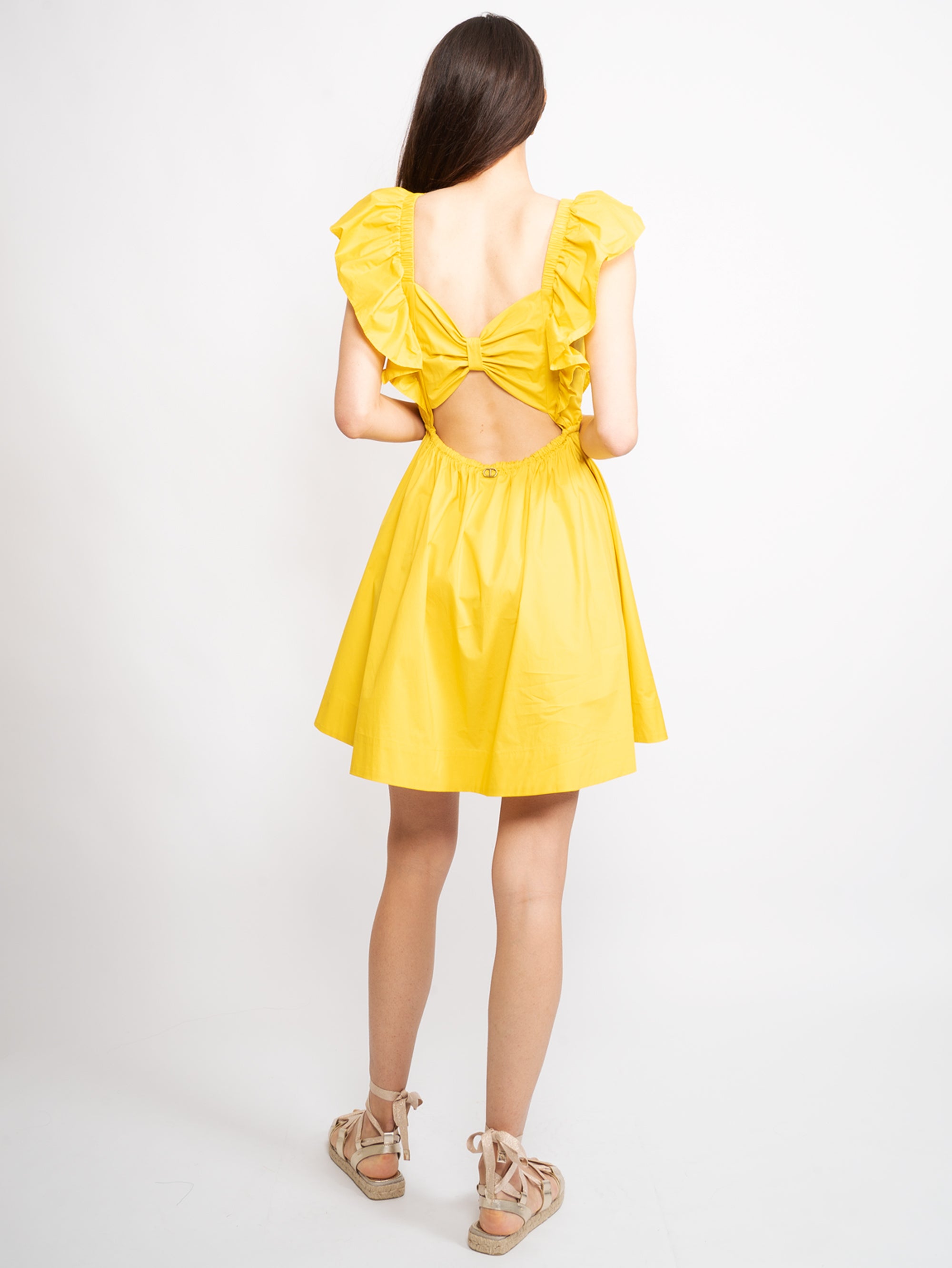 Kleid mit gelber Schleife