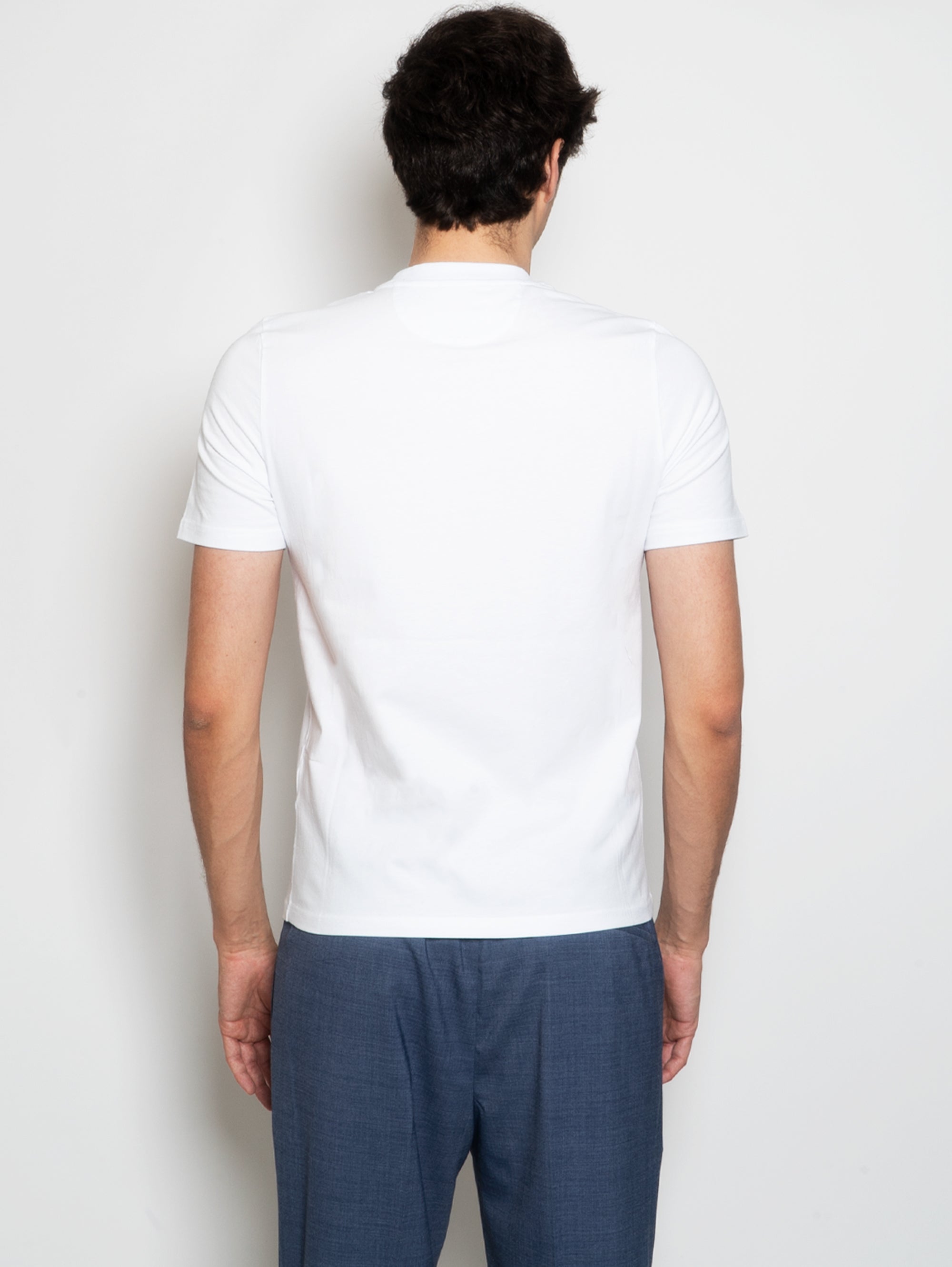 T-shirt in Jersey di Cotone Stretch Bianco